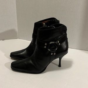Harley Davidson Black Leather Heels Boots Size 8.5